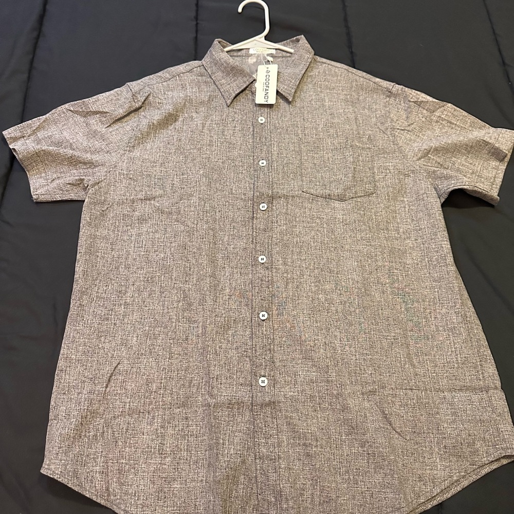 Men's Casual Gray Button Down Shirt